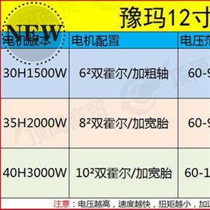 电动车电摩改装12寸20000w3000w72v提速电机控制器豫玛宇扬星套餐