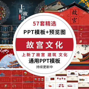 北京故宫PPT模板上新了故宫印象古典古风宫廷建筑紫禁城文化文艺