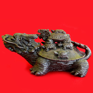 吉祥圣堂紫石九龟镇 客厅玄关摆件新家乔迁礼物公司开业摆放艺术