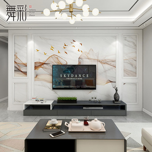 客厅壁纸现代简约时r尚线条大气电视背景墙墙布沙发影视墙装饰壁