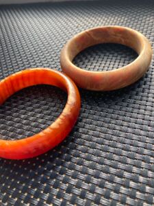 琥珀木手镯女士免盘老料北沉香满油全透手镯松明子手镯明子松树