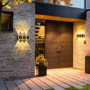 洗墙灯户外壁灯防水蜂巢金边多光束logo背景灯庭院外墙灯室外阳台