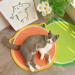 猫窝夏季凉席猫趴垫编织自嗨玩具球一体宠物四季通用狗睡垫猫抓垫
