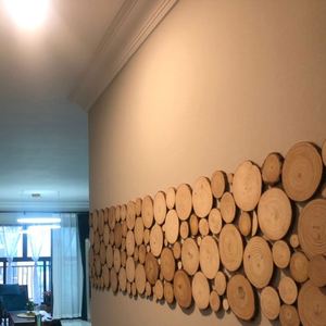 圆木头片原木年轮酒吧茶楼咖啡厅装饰墙面装修木片电视背景墙木片