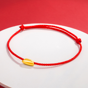 黄金大米黄金手链足金999转运珠鼠年一粒有米周大福周大生周六福