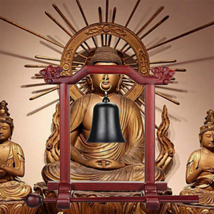 佛教用品寺庙法会木质法器吊钟架仿古帝钟帝钟锤地钟架三件套包邮