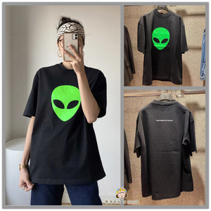 香港直邮代购balenciaga/巴黎世家新款做旧外星人印花短袖t恤男女