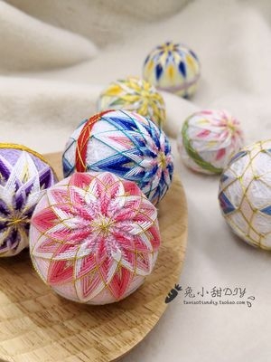 日式挂件和风手鞠球diy材料包走心礼物手工花手鞠纯手工绣球素.