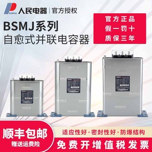 自愈式并联电力电容器BSMJ0.4/0.45/0.525/6补偿滤波电容人民电器
