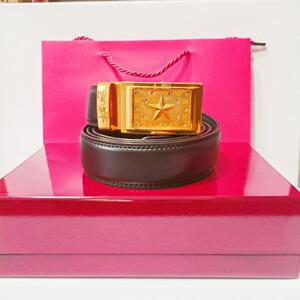 将军皮带将军腰裤带精装镶钻扣头皮带男自动扣腰带头层牛皮裤腰v