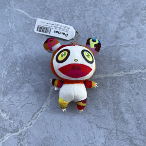 村上隆 panda 太阳花 熊猫 毛绒公仔 背包 挂件 玩偶 红嘴 钥匙扣
