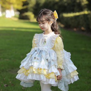 2024春装新款公主裙女童洛丽塔裙子儿童可爱萝莉塔Lolita蓬蓬裙子