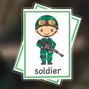 职业工作单词英文卡片孤独症宝宝早教启蒙英语闪卡幼儿园教师教具