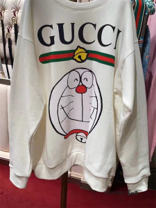 代购gucci/古驰出春秋新款叮当猫印花图案连帽宽松卫衣男女款上衣