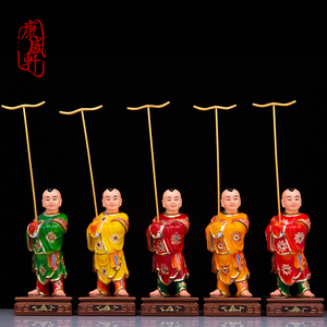 树脂彩绘五方童子神像五天尊小童子五方小灵童佛像家用工艺品摆件