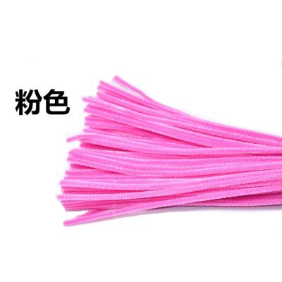 新品制作用品手工毛绒美劳彩色铁丝条绒线教室diy毛根条加粗材料