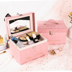 高端粉色伴手礼盒空盒女双层礼物盒子伴娘姐妹团结婚实用晨袍回礼