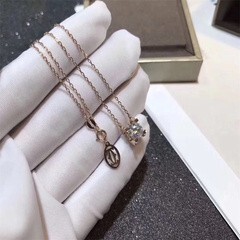 cartier/卡地亚牛头项链18k玫瑰金单钻百搭时尚女士锁骨链 手链