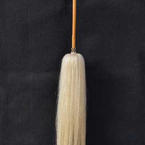 手工精编太极拂尘真马尾鬃黑白棕色文房清供道士法器汉服道具定o