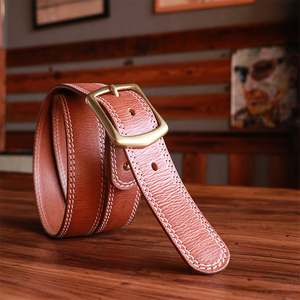 纯手工牛皮皮带高端私人定制真皮腰带奢侈男士裤带进口头层植鞣革