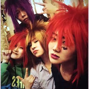 男女非主流整顶假发套直播彩色爆炸长直发头套杀马特假发搞怪沙雕