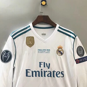 1718皇马球衣主场欧冠决赛版7号c罗儿童足球服套装男短长袖队服夏