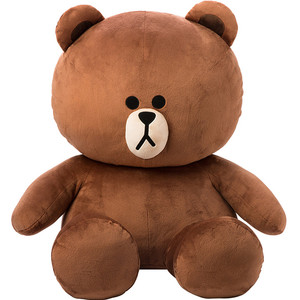 韩国正品line friends正版布朗f熊公仔正版超大号毛绒玩具玩偶娃