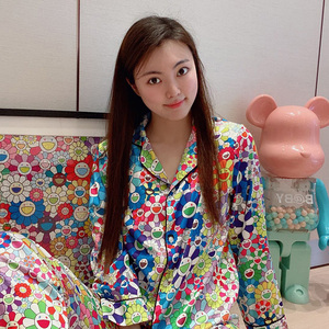 王囡囡家居服套装夏季冰丝2021年新款两件套薄款夏天太阳花睡衣女