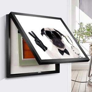 开关箱装饰画电厢电表箱免打孔墙面北欧创意推拉遮挡家庭总电闸盒