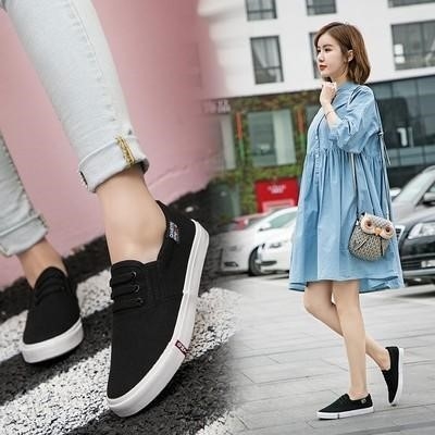 夏天练车适合学车的女大学生鞋子帆布鞋春季开学百搭潮流单鞋板鞋