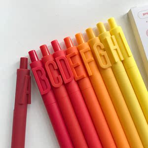 kaco字母笔英文数字按动式中性笔ins糖果色彩色创意水笔文具礼物