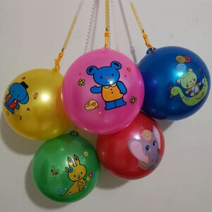 k儿童吊绳卡拍球充气玩具弹力链子足球i西味球拍通幼儿园趣瓜游戏