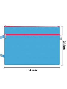 纱网文件袋双拉链塑料ZPVC透明大容量学生a4手提文件袋可定制lo。