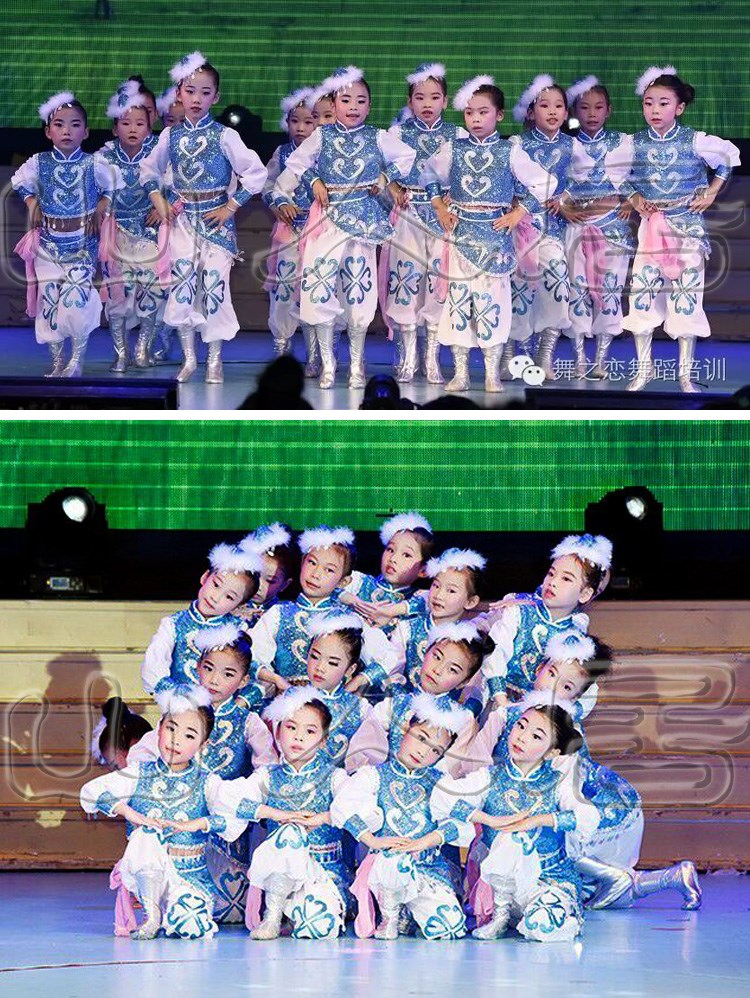 吉祥草原儿童女蒙骑马舞服装筷子舞蹈服草原小骏x马表演服