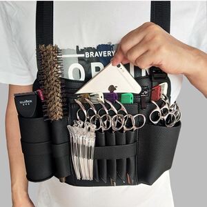 理发包挎式腰包高端简约腰跨理发师日式宠物美容拉链包剪刀包胸前