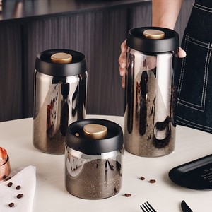 抽真空咖啡豆保存密封罐玻璃小瓶子咖啡粉储存保鲜食品级玻璃罐子