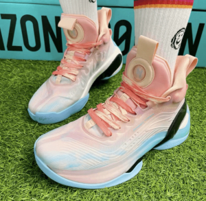 适配anta安踏kt7氮科技粉蓝洛杉矶落日腰果花渐变色扎染篮球鞋带