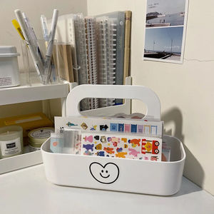 便利贴收纳盒小工位桌面收纳书桌置物架一体多功能学生杂物整理