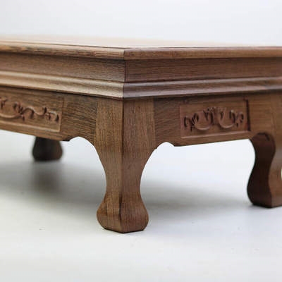 鸡翅木长方形实木托奇石木架红木雕刻工艺品佛像摆件底座小亢几台