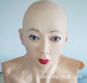000人付款淘宝美女直播抖音演出乳胶假人套头面具网红变妆舞会光头