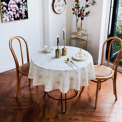 小圆桌桌布防水防油免洗pvc熟料茶几桌布客厅家用印花餐桌布台布