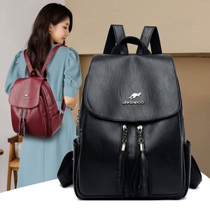 蒙娜丽莎双肩包女真皮