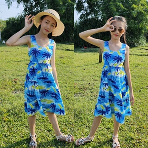 儿童沙滩海南岛服三亚夏威夷旅游中大童六一演出节目表演女童裙.