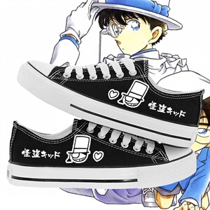 802人付款淘宝名侦探联名帆布鞋男女高帮柯南怪盗基德学生鞋春夏新款