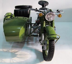 原厂1:10长江75p0 三轮摩托车 跨d斗摩托车 仿真合金模型车模 收