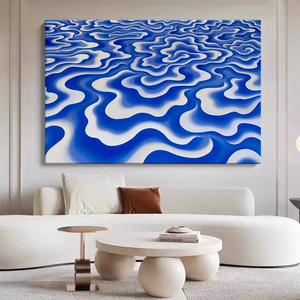 沙发莫兰迪挂画抽象派肌理画涂鸦设计手绘油画个性横版客厅装饰画