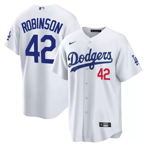 美职棒 dodgers 道奇队球衣 robinson 罗宾森 刺绣版开衫棒球服
