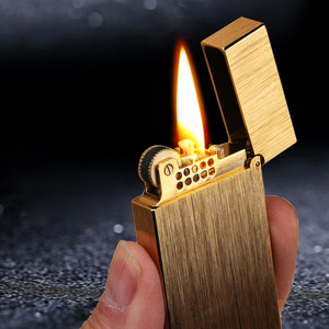 响铜煤油打火机纯铜个m性男士创意复古老式怀旧多功能砂轮朗声正