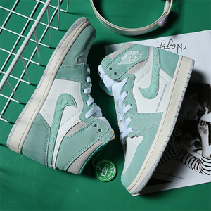 aj1蒂芙尼绿男鞋aj高帮篮球鞋正版柏调女鞋子莆田板鞋高版本过毒