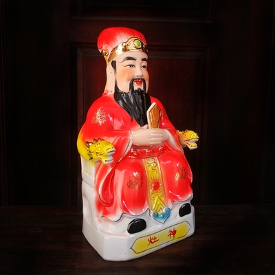 陶瓷灶王爷神像火神祝融k灶神爷厨房灶面摆件佛像家居供奉装饰摆